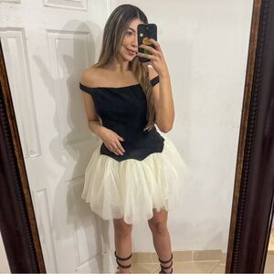 Black and Cream mini Dress